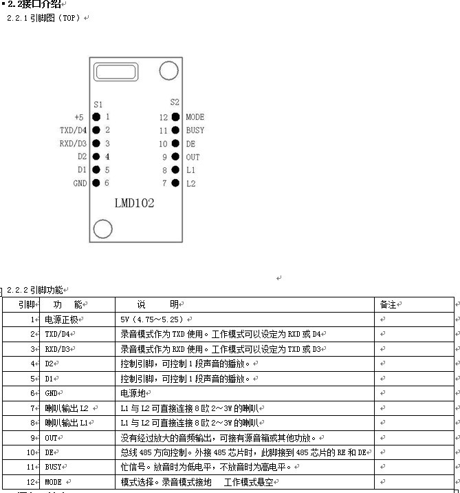 485语音？長MD102接口注明